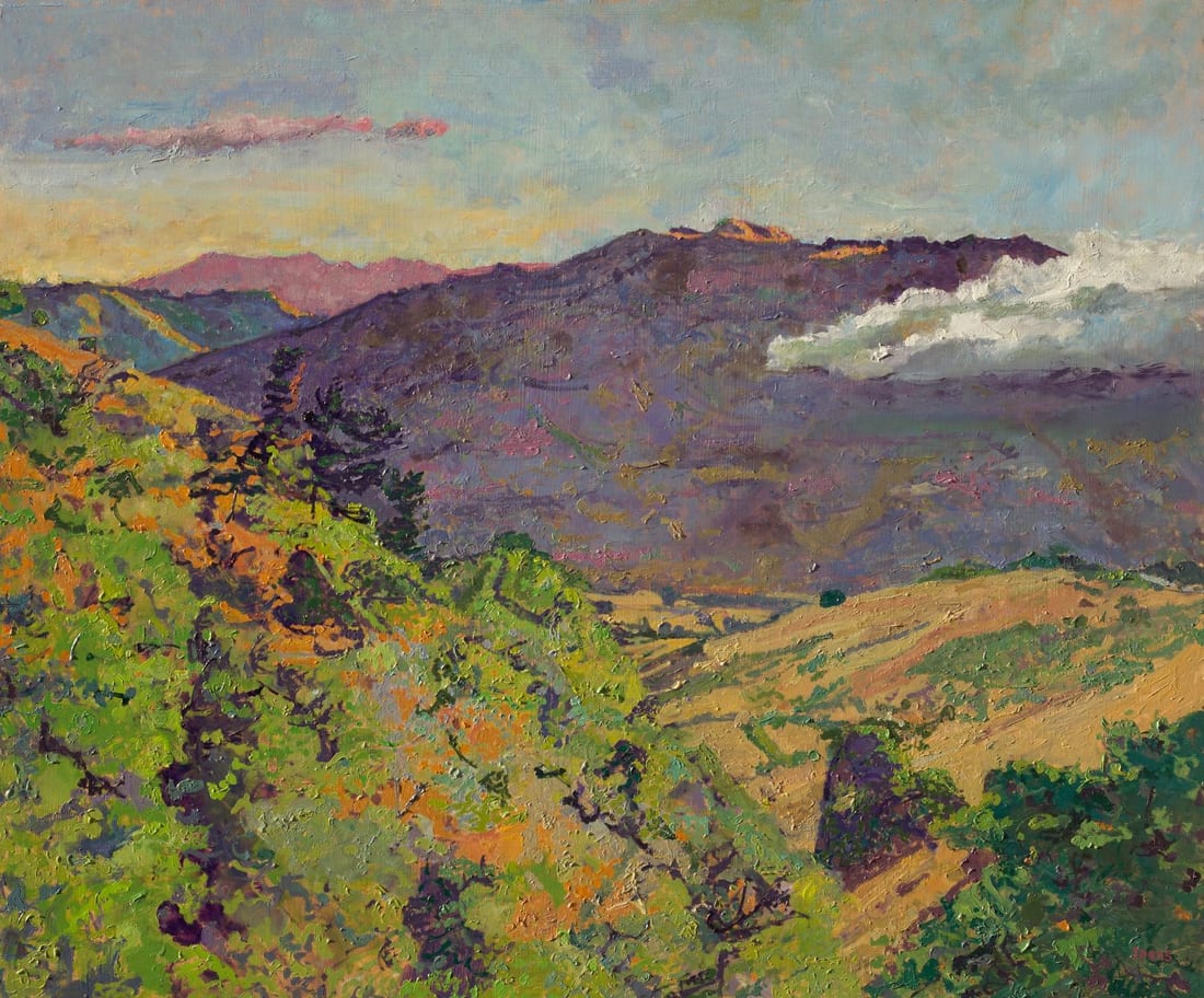 Evening Light, Carmel Valley by Peter Spens, oil on board