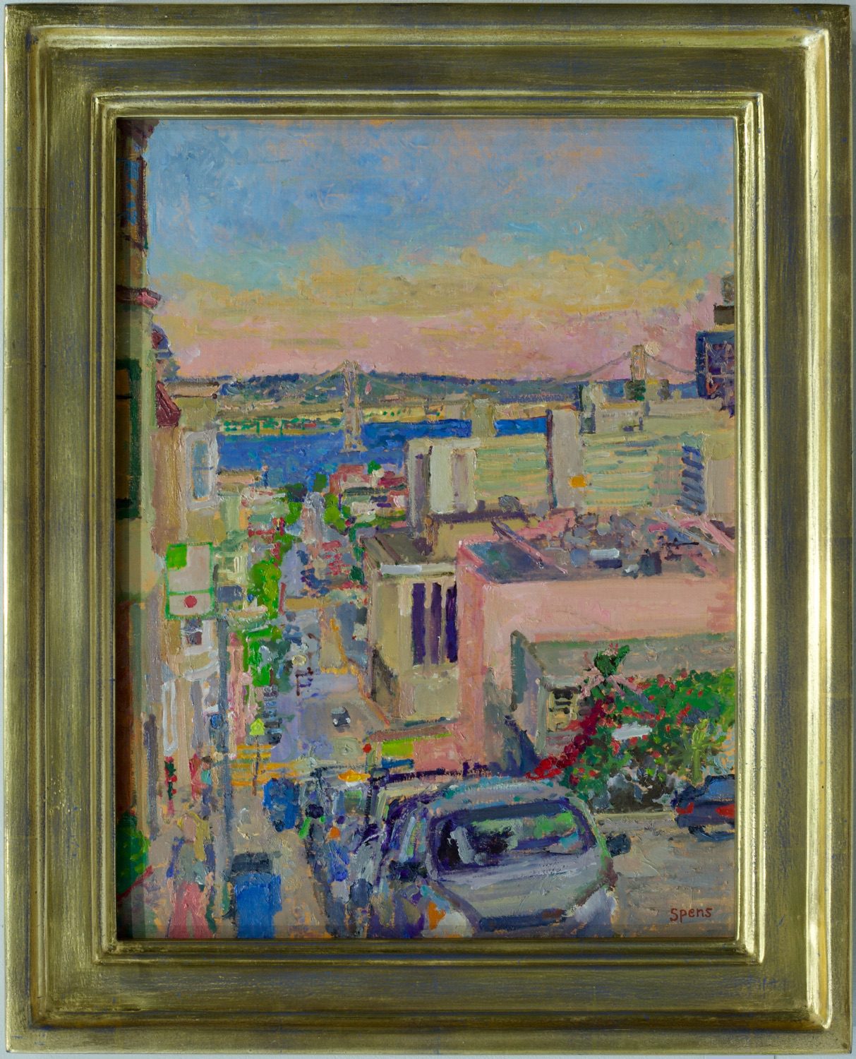 San Francisco The Cranley Gallery   SN574 Evening Taylor Broadway SF. Framed 50.1 X 40.4 Cm 