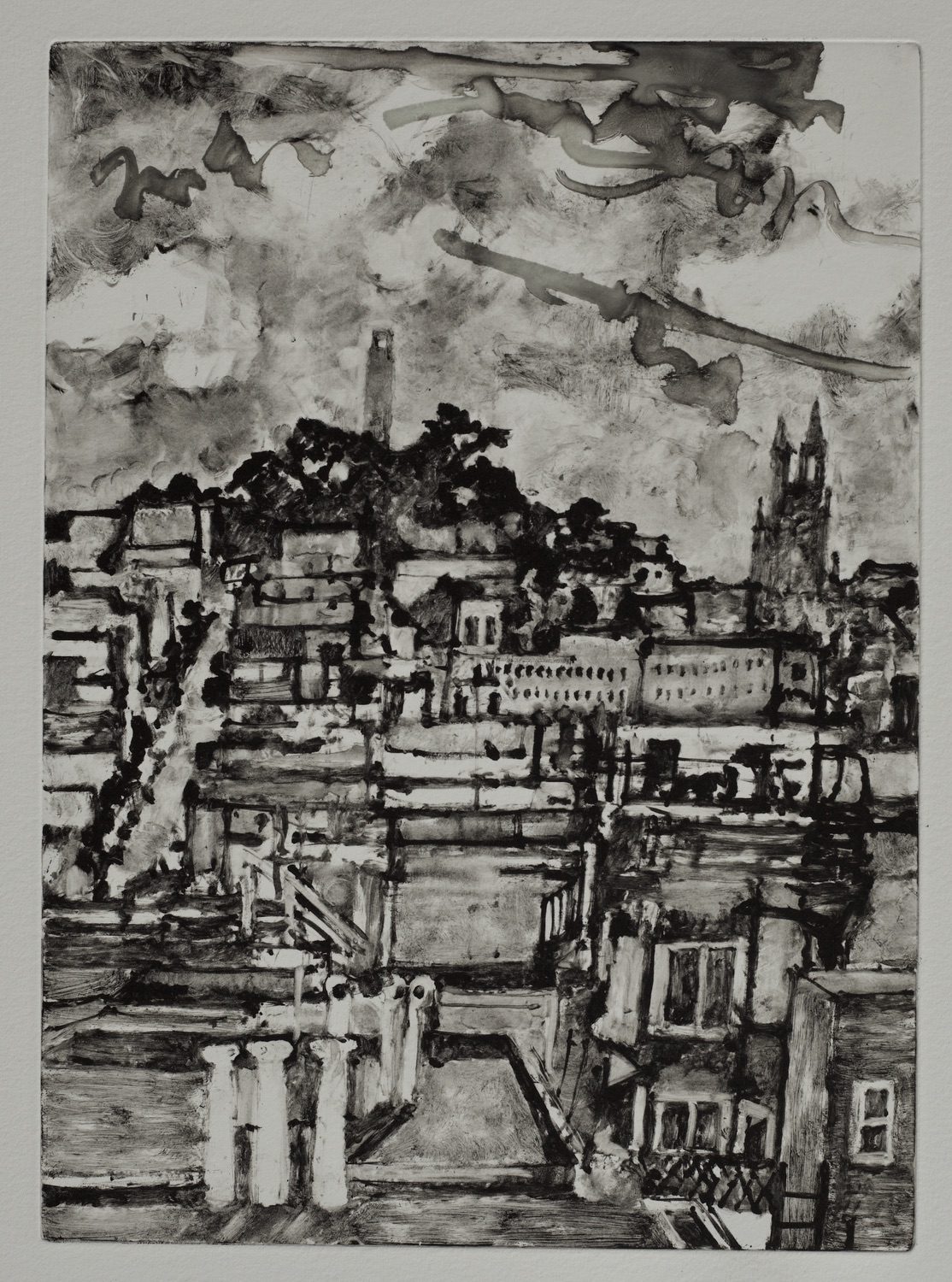 San Francisco The Cranley Gallery   P206 Coit Tower From Greenwich 1.Monotype. 60 X 43.5cm 1 